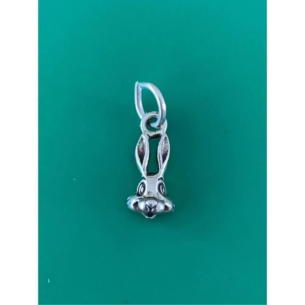 Rabbit Head Sterling Silver Jewelry Charm #vintage #bunny